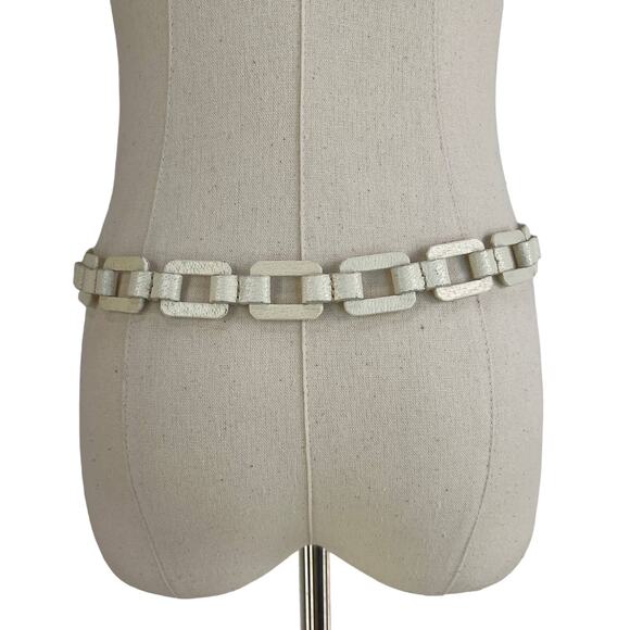 Prada White Leather Chain Link Belte - Picture 8 of 8